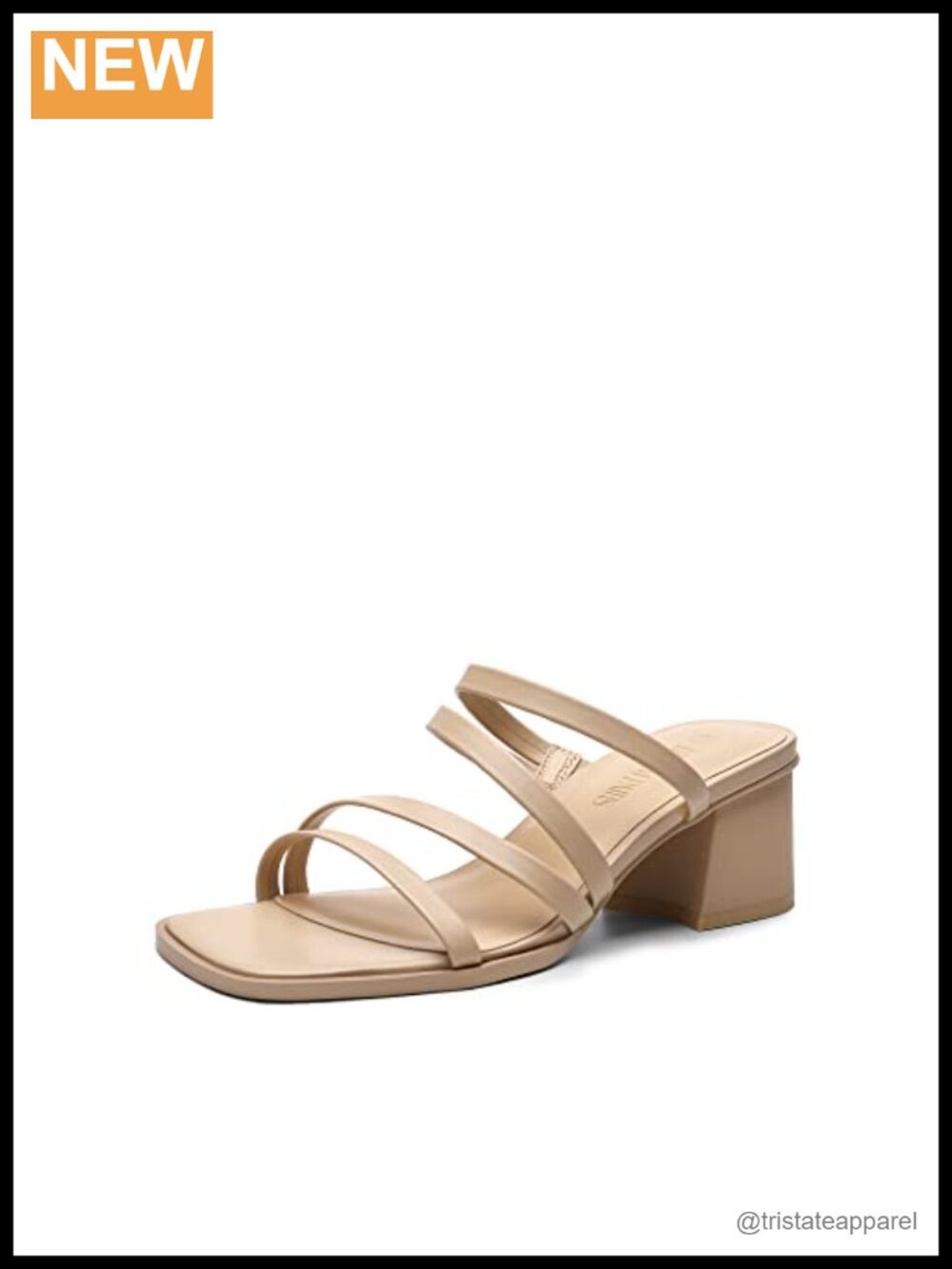 Women's Block Heel Sandals Faux Leather Multi-Strap Slip On